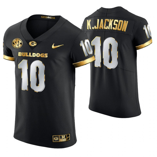 Georgia Bulldogs 10 Kearis Jackson Authentic Golden Edition Jersey Black