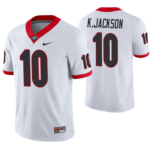 Georgia Bulldogs 10 Kearis Jackson College Football Game Jersey White