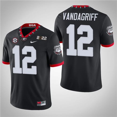 Georgia Bulldogs 12 Brock Vandagriff Game 2021 National Champions Jersey Black