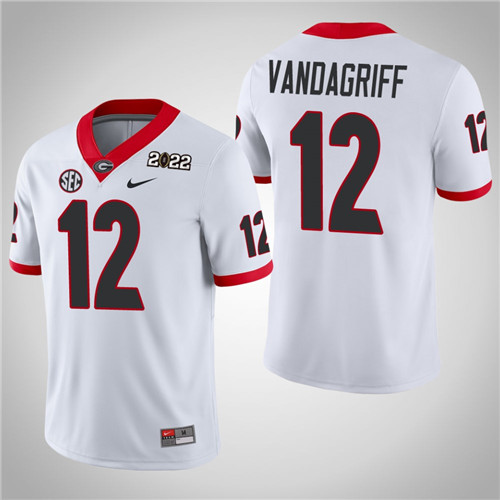 Georgia Bulldogs 12 Brock Vandagriff Game 2021 National Champions Jersey White