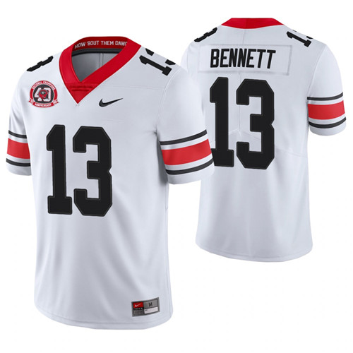 Georgia Bulldogs 13 Stetson Bennett 40th Anniversary Alternate College Football Jersey White