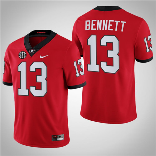 Georgia Bulldogs 13 Stetson Bennett Chick-fil-A Block Number Font Jersey Red