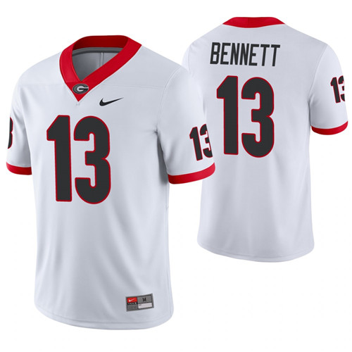 Georgia Bulldogs 13 Stetson Bennett College Football Game Jersey White