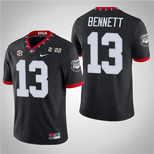 Georgia Bulldogs 13 Stetson Bennett Game 2021 National Champions Jersey Black