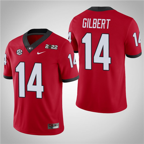 Georgia Bulldogs 14 Arik Gilbert Game 2021 National Champions Jersey Red