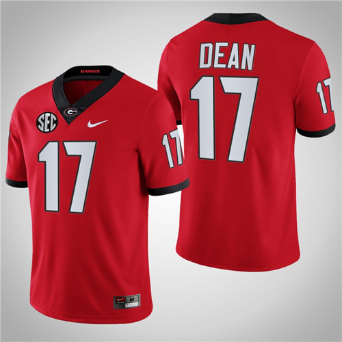 Georgia Bulldogs 17 Nakobe Dean Game College Football Jersey Red