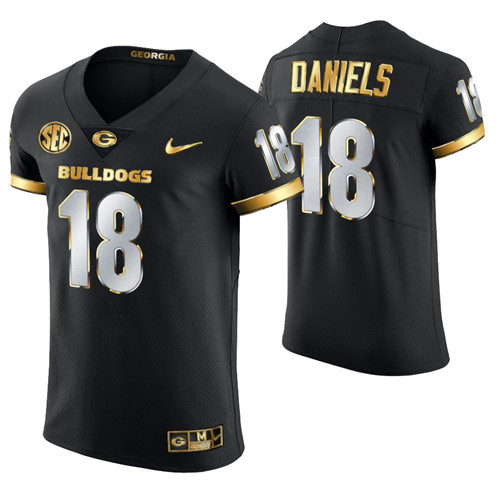 Georgia Bulldogs 18 JT Daniels Authentic Golden Edition Jersey Black