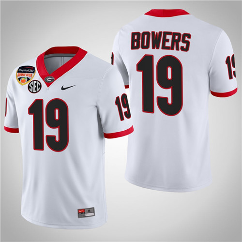Georgia Bulldogs 19 Brock Bowers 100th Anniversary 2021 Orange Bowl Jersey White