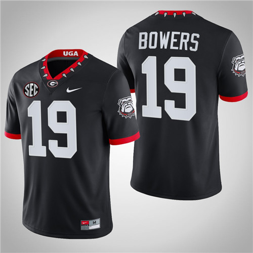 Georgia Bulldogs 19 Brock Bowers College Game Mascot 100th Anniversary Jersey Black