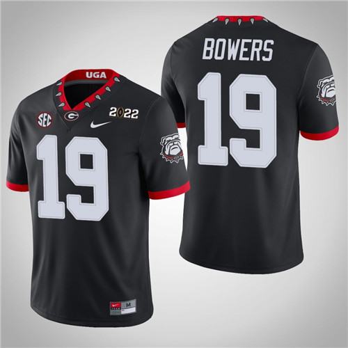 Georgia Bulldogs 19 Brock Bowers Game 2021 National Champions Jersey Black