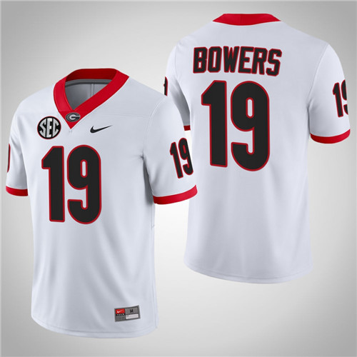 Georgia Bulldogs 19 Brock Bowers Game College Football Jersey White