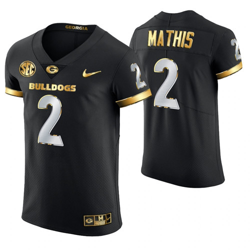 Georgia Bulldogs 2 D'Wan Mathis Authentic Golden Edition Jersey Black
