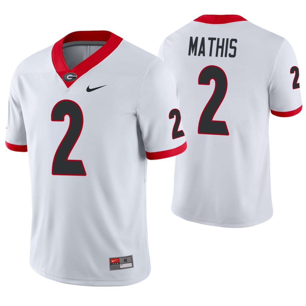 Georgia Bulldogs 2 D'Wan Mathis College Football Game Jersey White