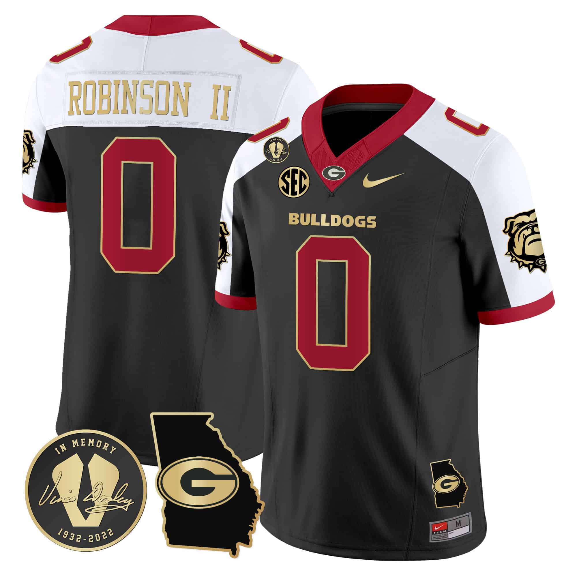 Georgia Bulldogs 2024 Vapor Football Jersey V5 – Georgia Map – All Stitched Alternate #0 Roderick Robinson II