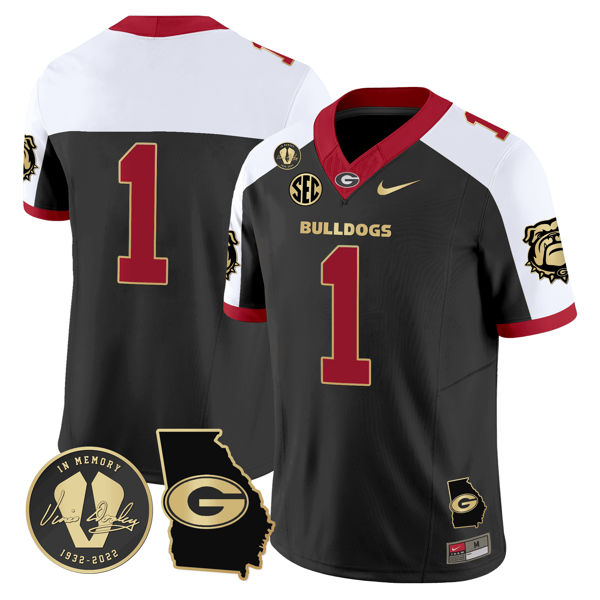 Georgia Bulldogs 2024 Vapor Football Jersey V5 – Georgia Map – All Stitched Alternate #1 no name