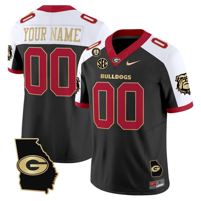 Georgia Bulldogs 2025 Georgia Map & Vince Dooley Patch Vapor Limited Custom Jersey