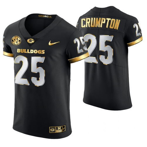 Georgia Bulldogs 25 Ahkil Crumpton Authentic Golden Edition Jersey Black