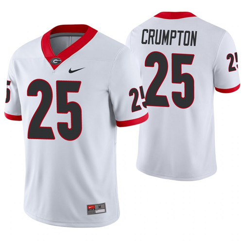 Georgia Bulldogs 25 Ahkil Crumpton College Football Game Jersey White