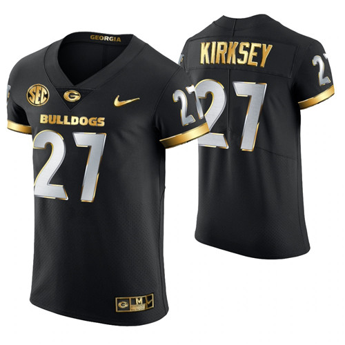 Georgia Bulldogs 27 Austin Kirksey Authentic Golden Edition Jersey Black
