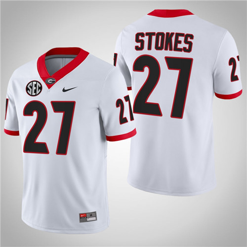 Georgia Bulldogs 27 Eric Stokes NFL Alumni College Football Jersey White