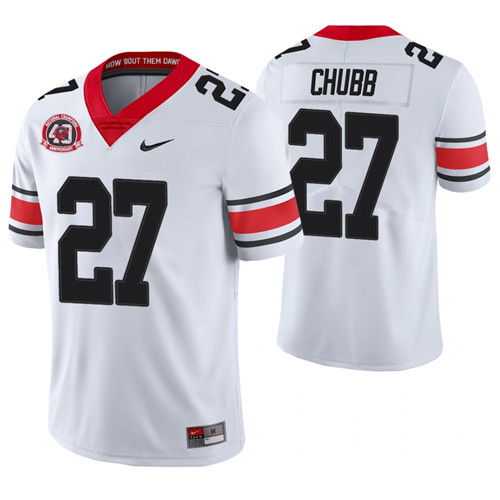 Georgia Bulldogs 27 Nick Chubb 40th Anniversary Alternate College Football Jersey White
