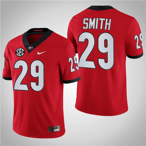 Georgia Bulldogs 29 Christopher Smith Game College Football Jersey Red