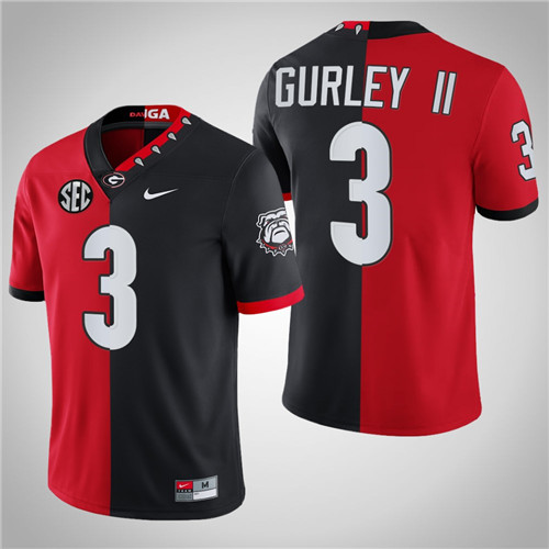 Georgia Bulldogs 3 Todd Gurley II 100th Season NFL Alumni Split Edition Jersey Red Black