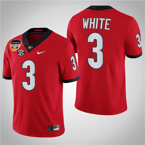 Georgia Bulldogs 3 Zamir White College Football Playoff 2021 Orange Bowl Jersey Red