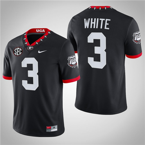 Georgia Bulldogs 3 Zamir White College Game Mascot 100th Anniversary Jersey Black