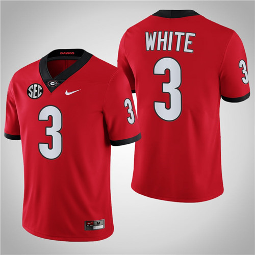 Georgia Bulldogs 3 Zamir White Game College Football Jersey Red