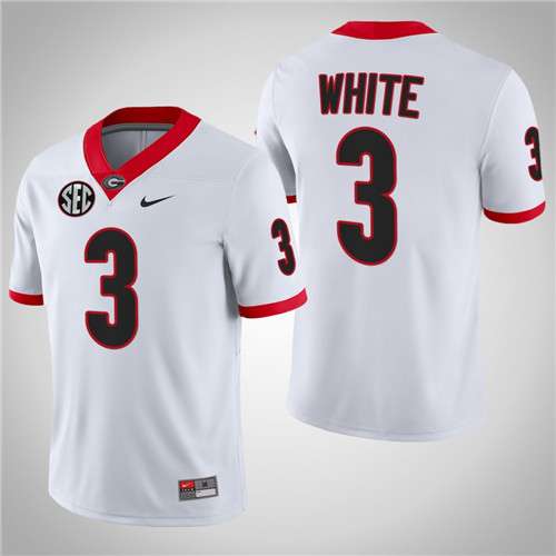 Georgia Bulldogs 3 Zamir White Game College Football Jersey White