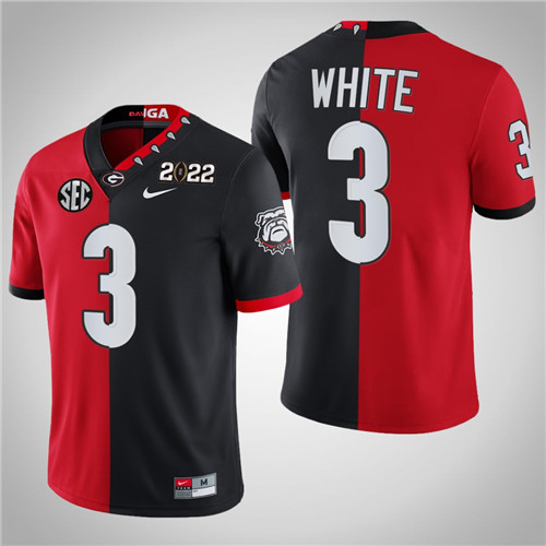 Georgia Bulldogs 3 Zamir White Split Edition 2022 National Championship Jersey Black