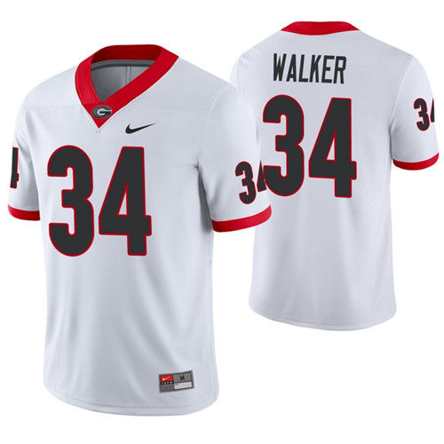 Georgia Bulldogs 34 Herchel Walker College Football Game Jersey White