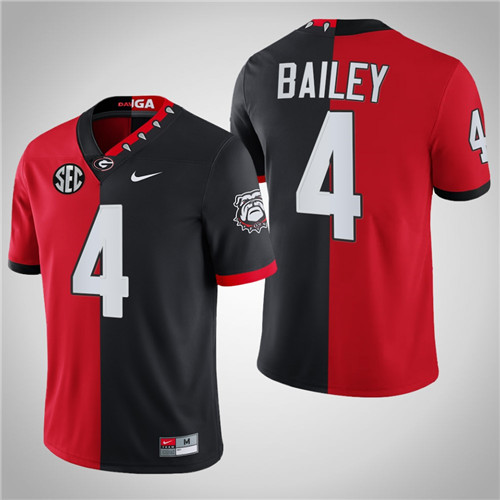 Georgia Bulldogs 4 Champ Bailey 100th Season NFL Alumni Split Edition Jersey Red Black
