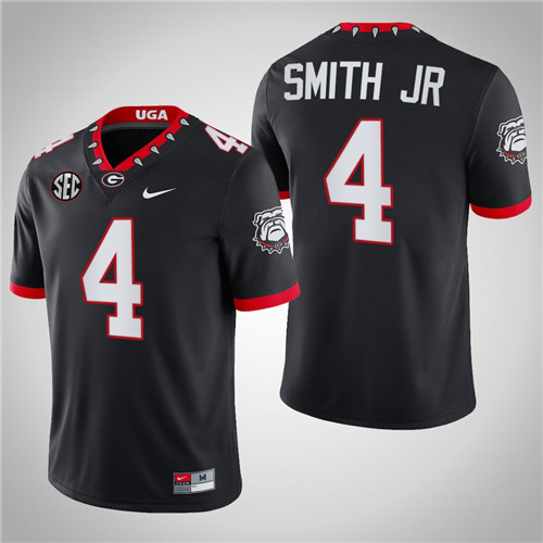 Georgia Bulldogs 4 Nolan Smith Chick-fil-A Block Number Font Jersey Black