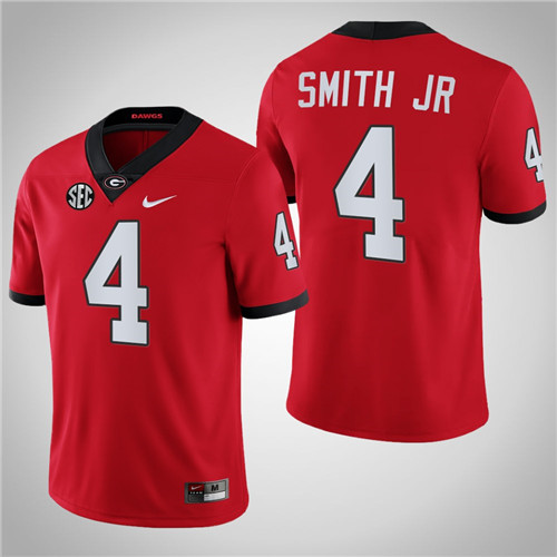 Georgia Bulldogs 4 Nolan Smith Chick-fil-A Block Number Font Jersey Red