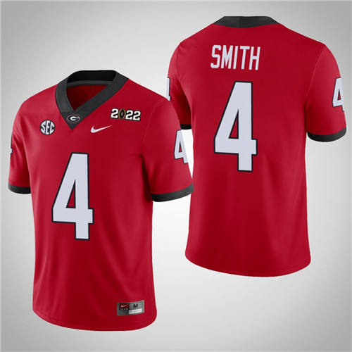 Georgia Bulldogs 4 Nolan Smith Game 2021 National Champions Jersey Red