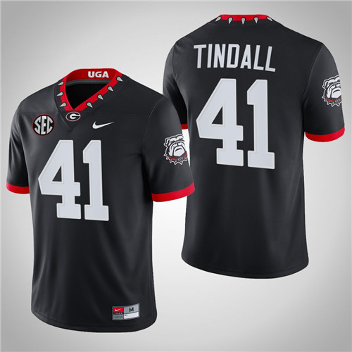 Georgia Bulldogs 41 Channing Tindall College Game Mascot 100th Anniversary Jersey Black