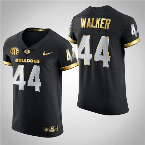Georgia Bulldogs 44 Travon Walker College Football Golden Edition Jersey Black