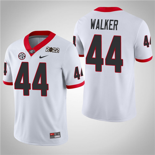 Georgia Bulldogs 44 Travon Walker Game 2021 National Champions Jersey White
