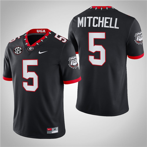 Georgia Bulldogs 5 Adonai Mitchell Chick-fil-A Block Number Font Jersey Black