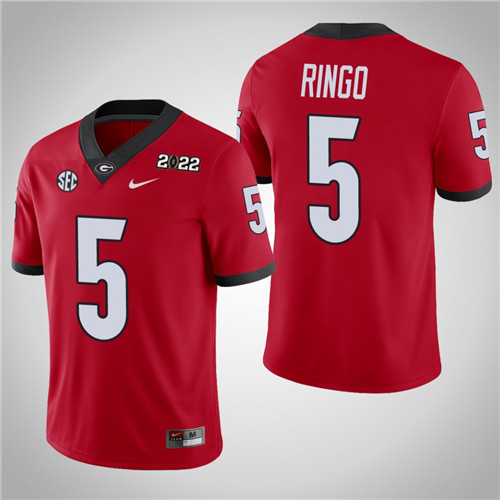 Georgia Bulldogs 5 Kelee Ringo Game 2021 National Champions Jersey Red
