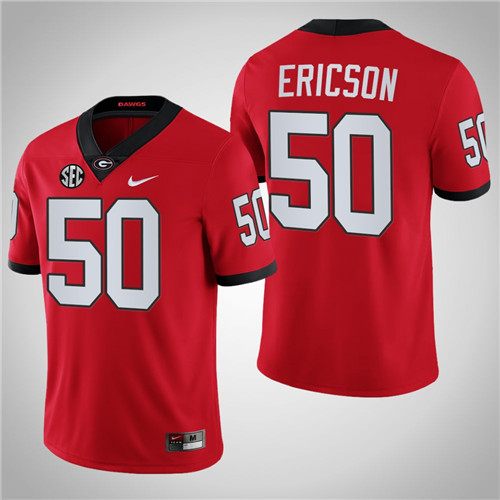Georgia Bulldogs 50 Warren Ericson Chick-fil-A Block Number Font Jersey Red
