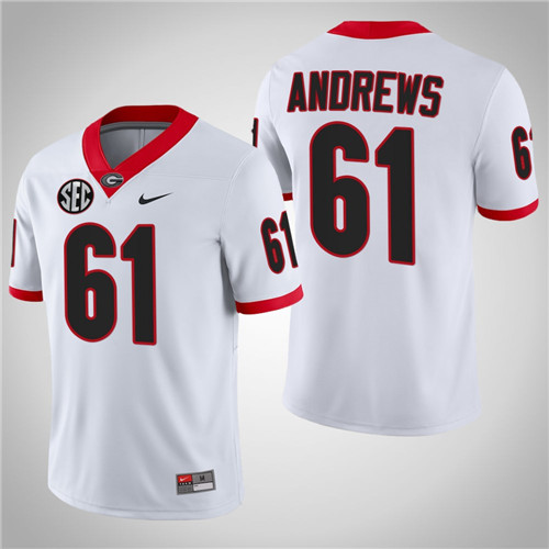 Georgia Bulldogs 61 David Andrews NFL Alumni College Football Jersey White