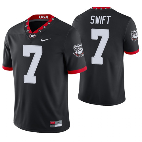 Georgia Bulldogs 7 D'Andre Swift Alternate Game College Football Jersey Black