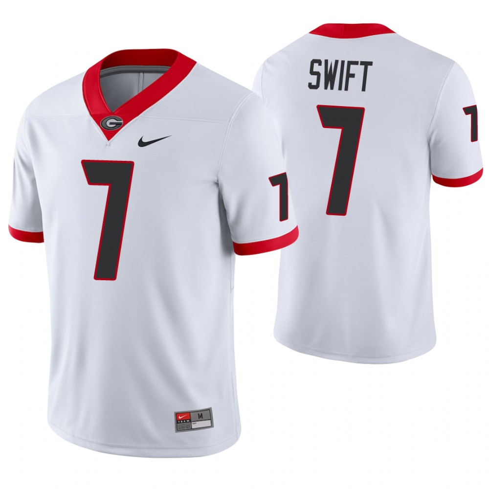 Georgia Bulldogs 7 D'Andre Swift College Football Game Jersey White