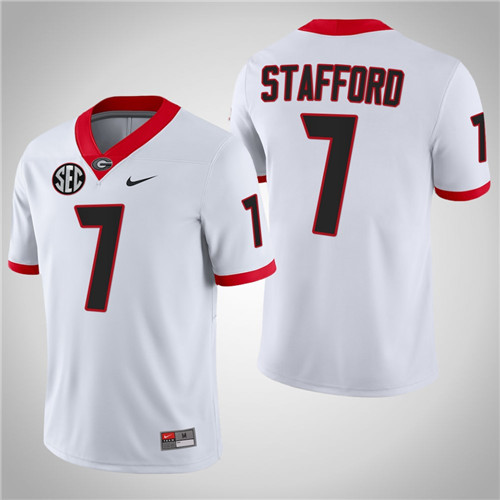 Georgia Bulldogs 7 Matthew Stafford NFL Alumni College Football Jersey White