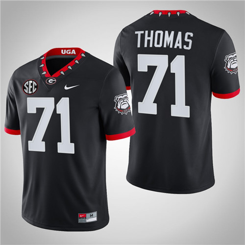 Georgia Bulldogs 71 Andrew Thomas NFL Alumni Mascot 100th Anniversary Jersey Black