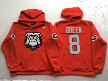 Georgia Bulldogs 8 A.J. Green Red Men's Pullover Hoodie