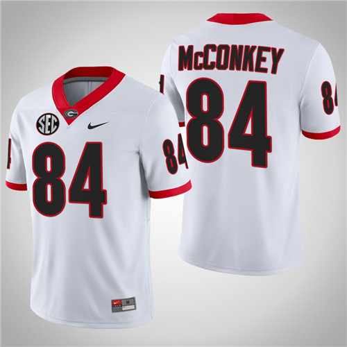Georgia Bulldogs 84 Ladd McConkey Game College Football Jersey White
